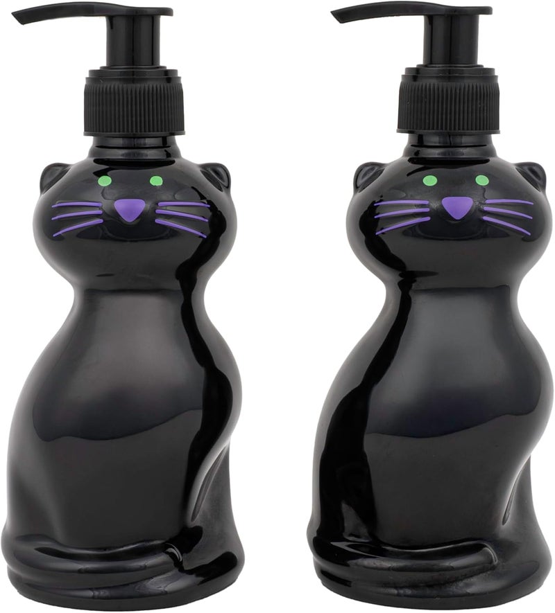 simple pleasures Set of 2 Black Cats Scented Liquid Hand Soap Dispensers - Autumn & Halloween Novelty Décor – Decorative Refillable Hand Pumps for Kitchen Countertop and Bathroom Sinks - Image 1